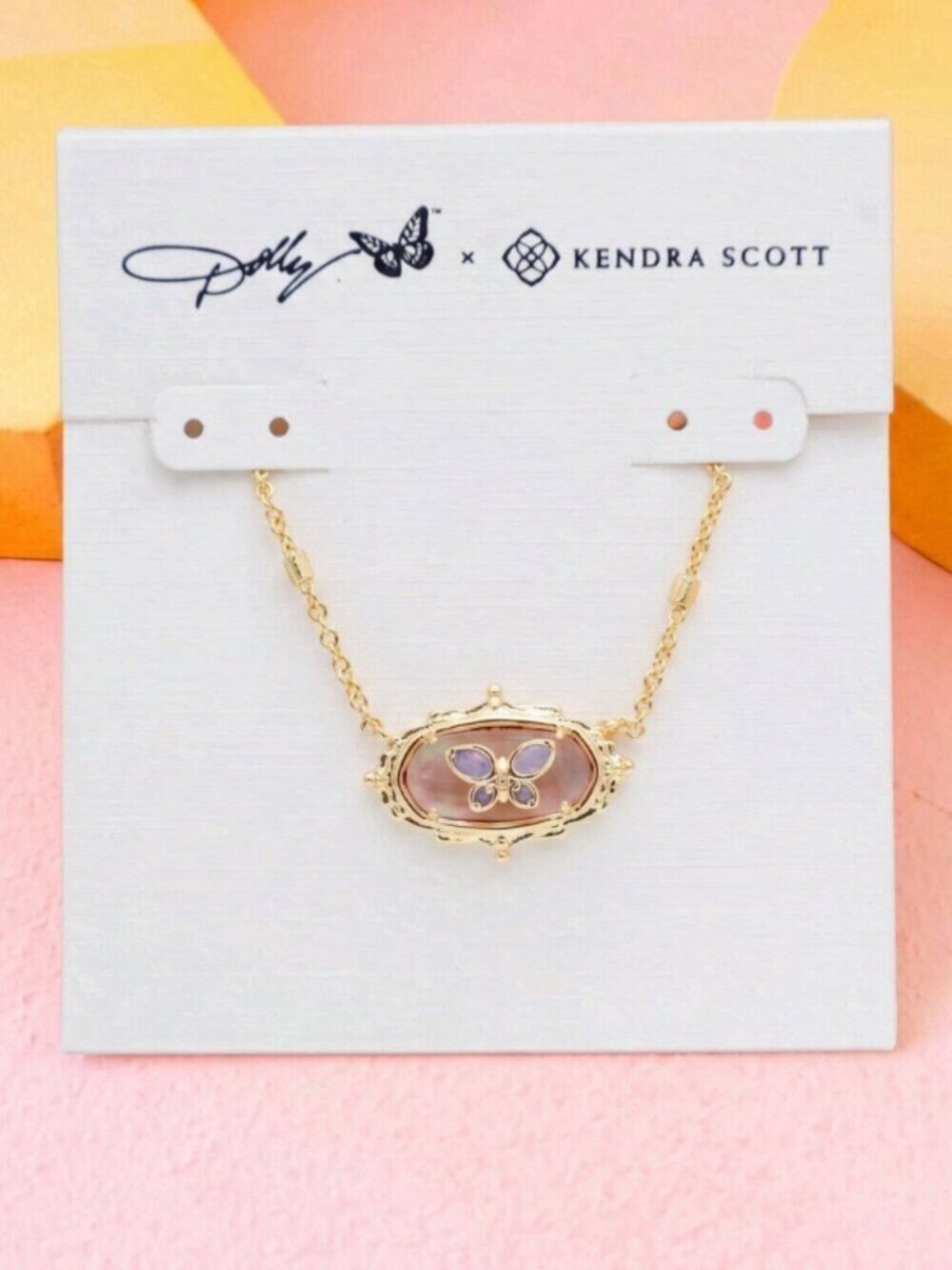 Kendra Scott - Elisa Butterfly Light Pink Abalone Gold Necklace - NEW